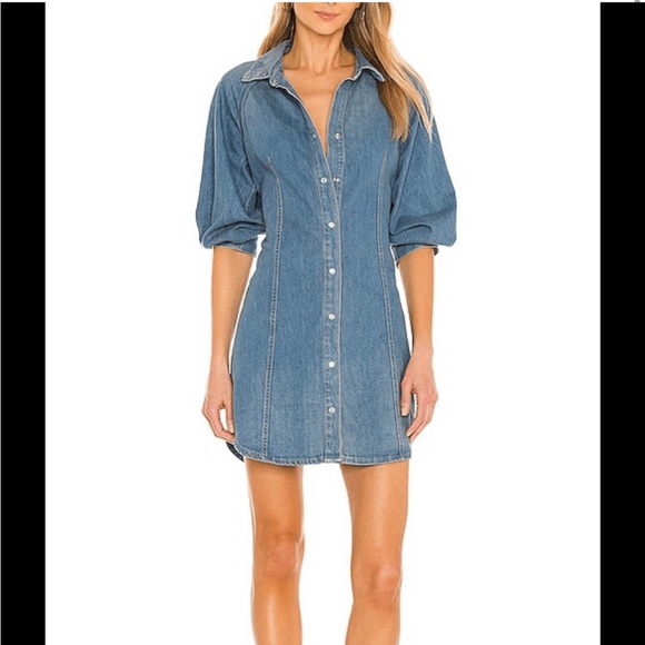 NWT Veronica Beard Denim (Size Medium)  Estee Raglan Dress - Picture 3 of 7